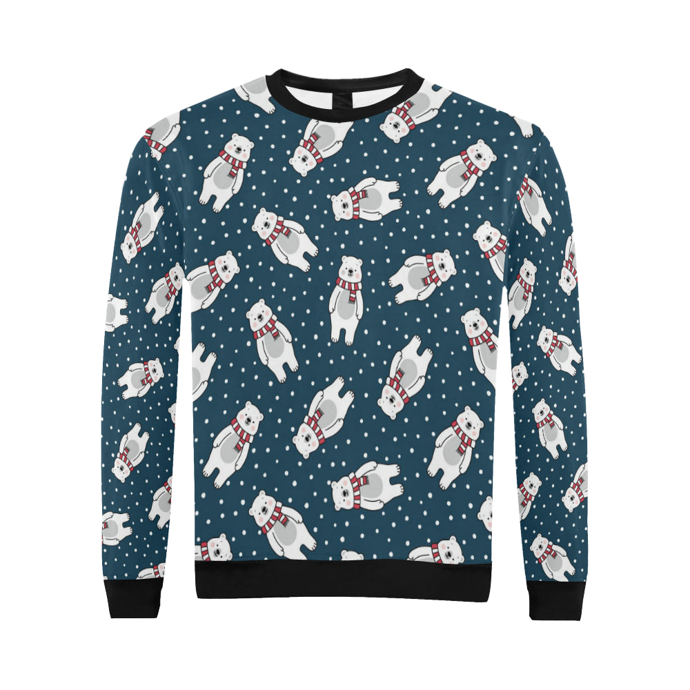 Polar Bear Pattern Print Design PB05 Men Long Sleeve Sweatshirt