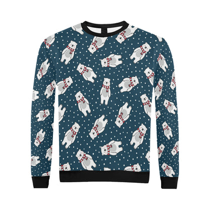 Polar Bear Pattern Print Design PB05 Men Long Sleeve Sweatshirt