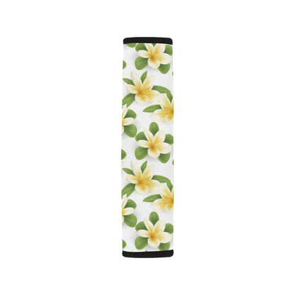Yellow Plumeria Pattern Print Design PM012 Car Seat Belt Cover