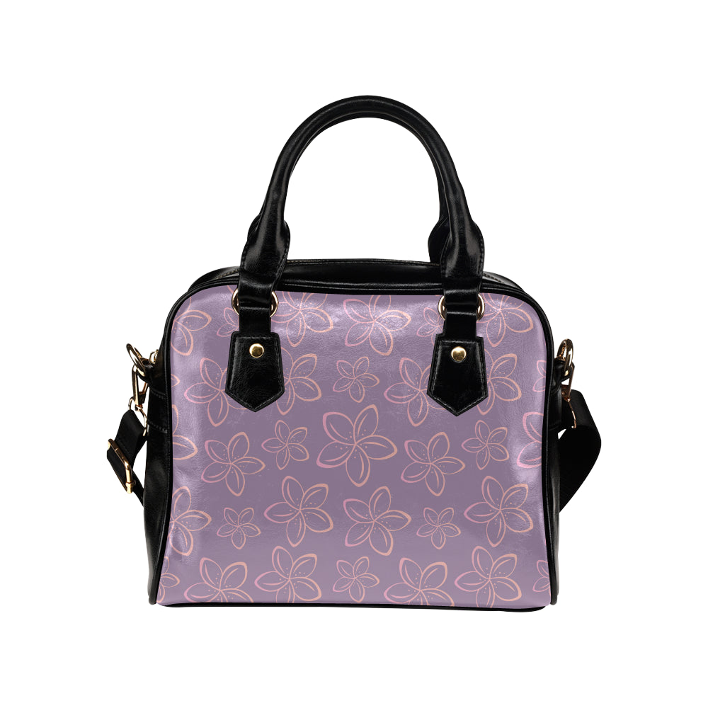 Plumeria Pattern Print Design A01 Shoulder Handbag