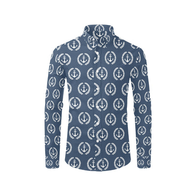 Anchor Pattern Print Design 04 Men's Long Sleeve Shirt