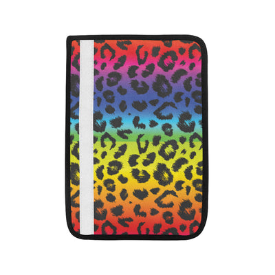 Rainbow Leopard Pattern Print Design A01 Car Seat Belt Cover