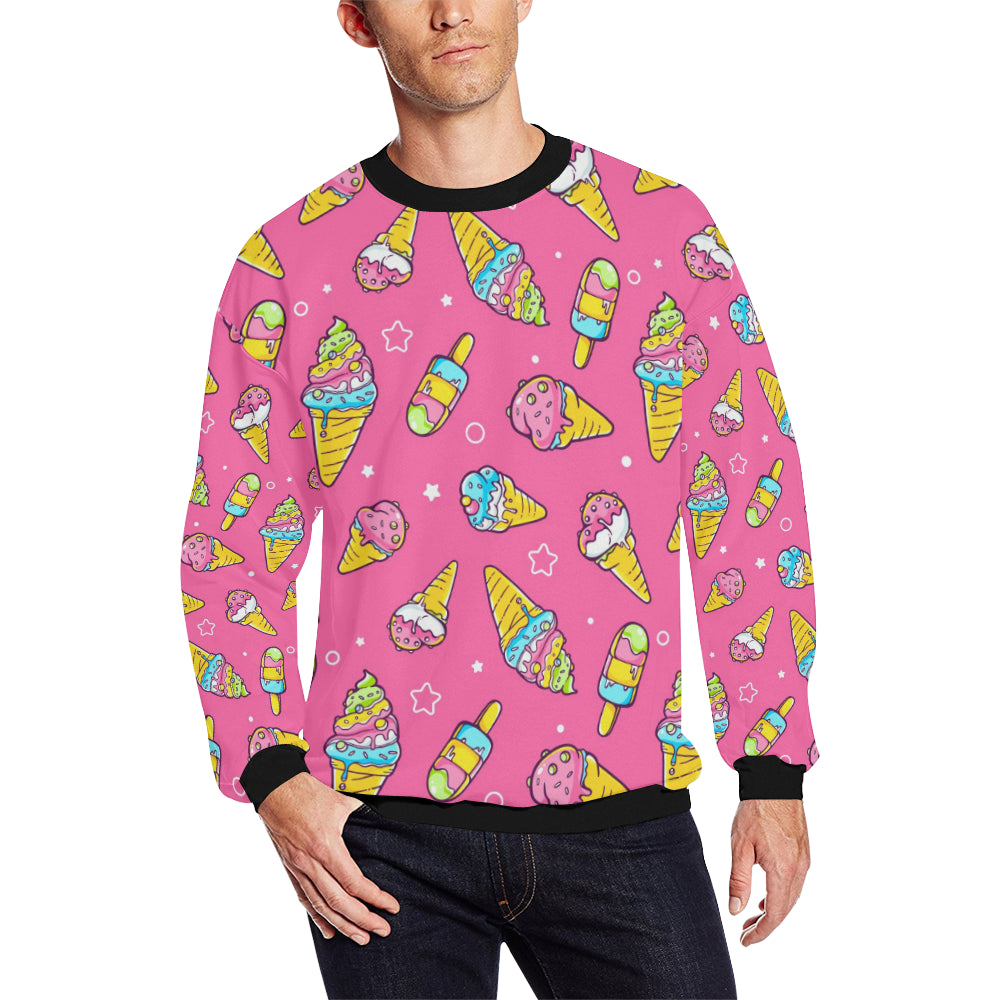 Ice Cream Pattern Print Design IC04 Men Long Sleeve Sweatshirt