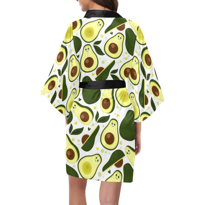 Avocado Pattern Print Design AC06 Women's Short Kimono
