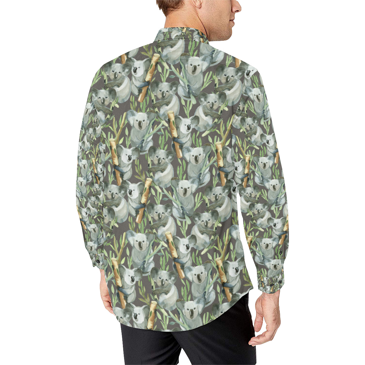Koala Pattern Design Print Men's Long Sleeve Shirt