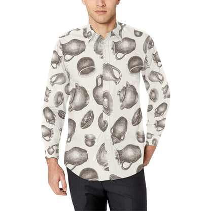 Pottery Pattern Print Design A01 Men's Long Sleeve Shirt