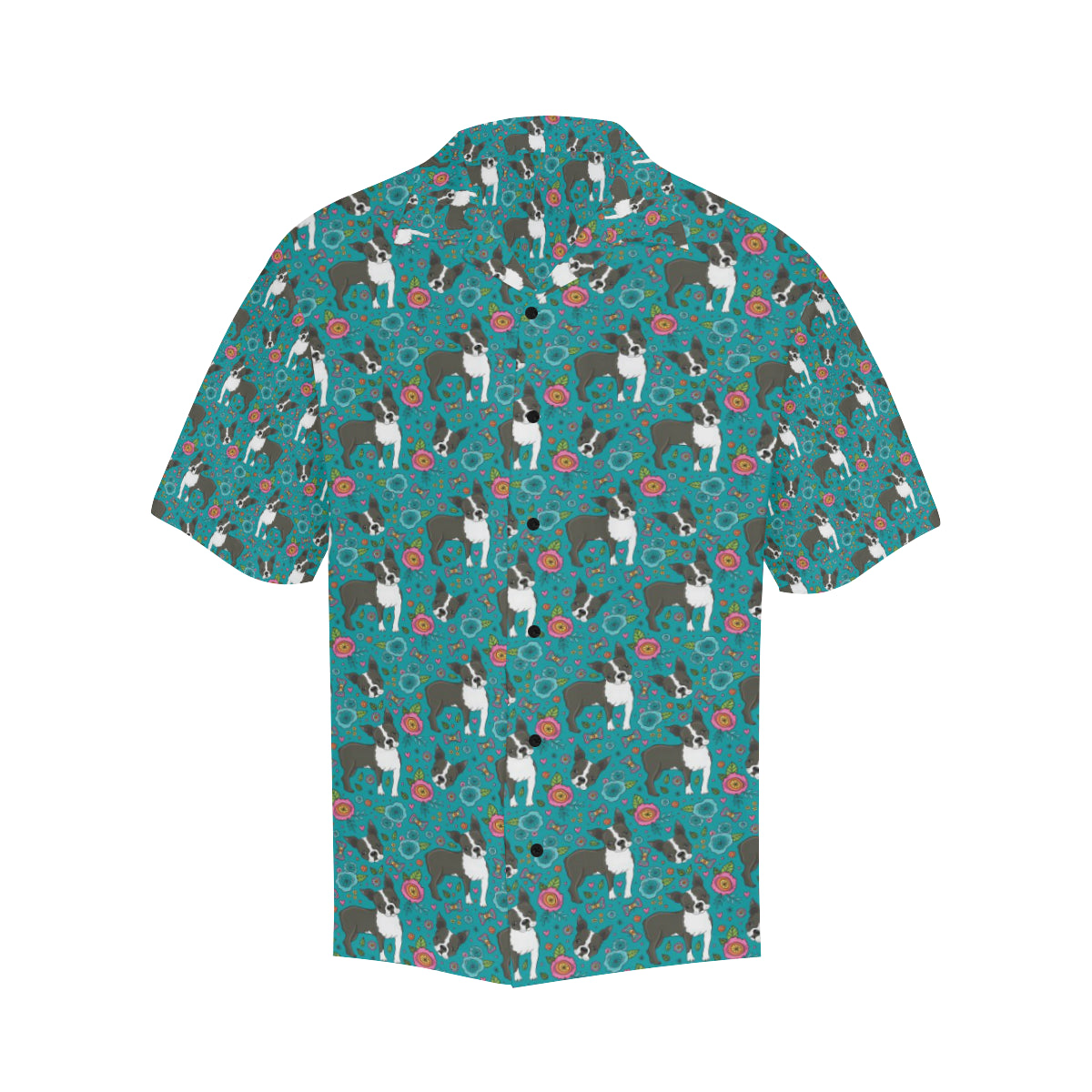 Boston Terrier Pattern Print Design 07 Men's Hawaiian Shirt