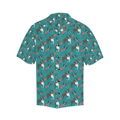 Boston Terrier Pattern Print Design 07 Men's Hawaiian Shirt