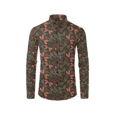 Dragonfly Pattern Print Design 02 Men's Long Sleeve Shirt