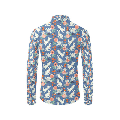 Bunny Pattern Print Design 07 Men's Long Sleeve Shirt