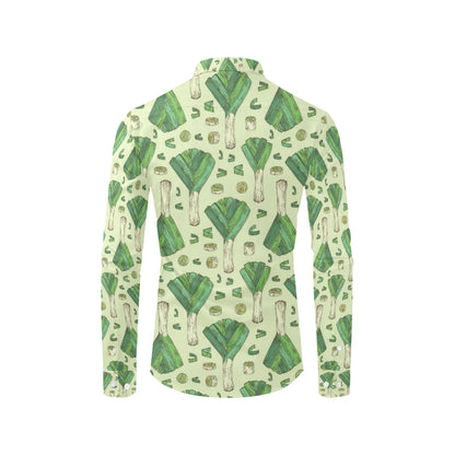 Leek Pattern Print Design 04 Men's Long Sleeve Shirt