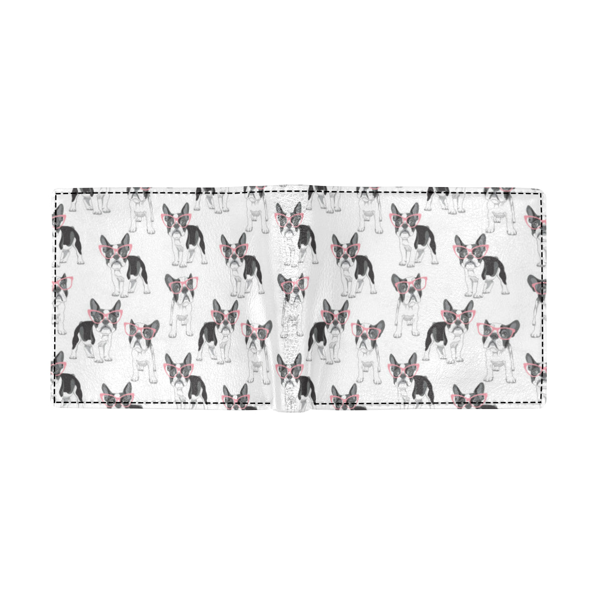 Boston Terrier Pattern Print Design 03 Men's ID Card Wallet
