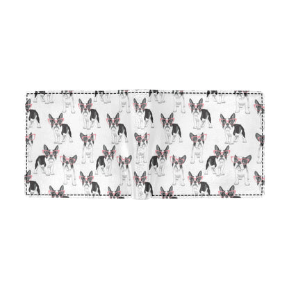 Boston Terrier Pattern Print Design 03 Men's ID Card Wallet