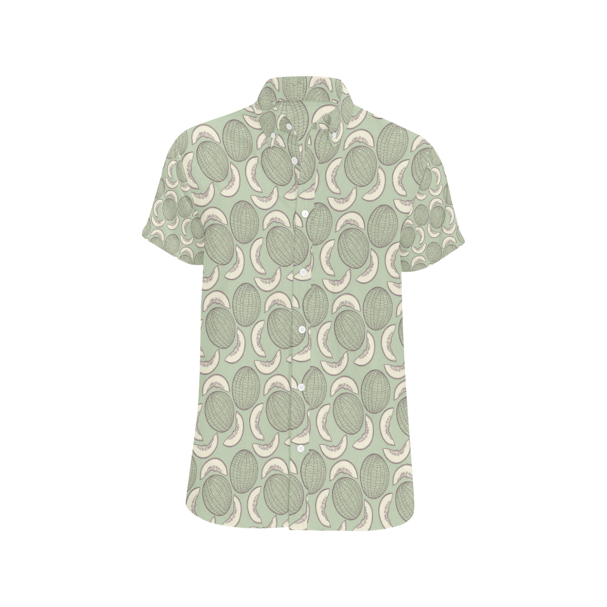 Cantaloupe Pattern Print Design 01 Men's Short Sleeve Button Up Shirt