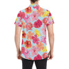 Hibiscus Pattern Print Design HB020 Men's Short Sleeve Button Up Shirt