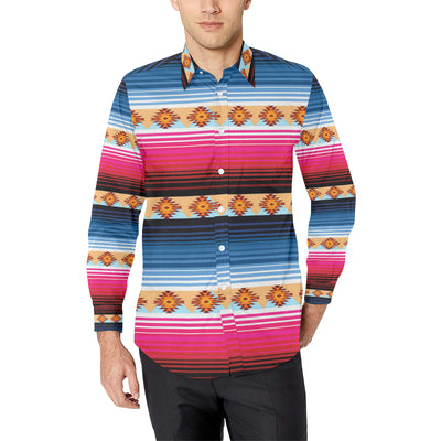 Mexican Pattern Print Design 03 Men's Long Sleeve Shirt