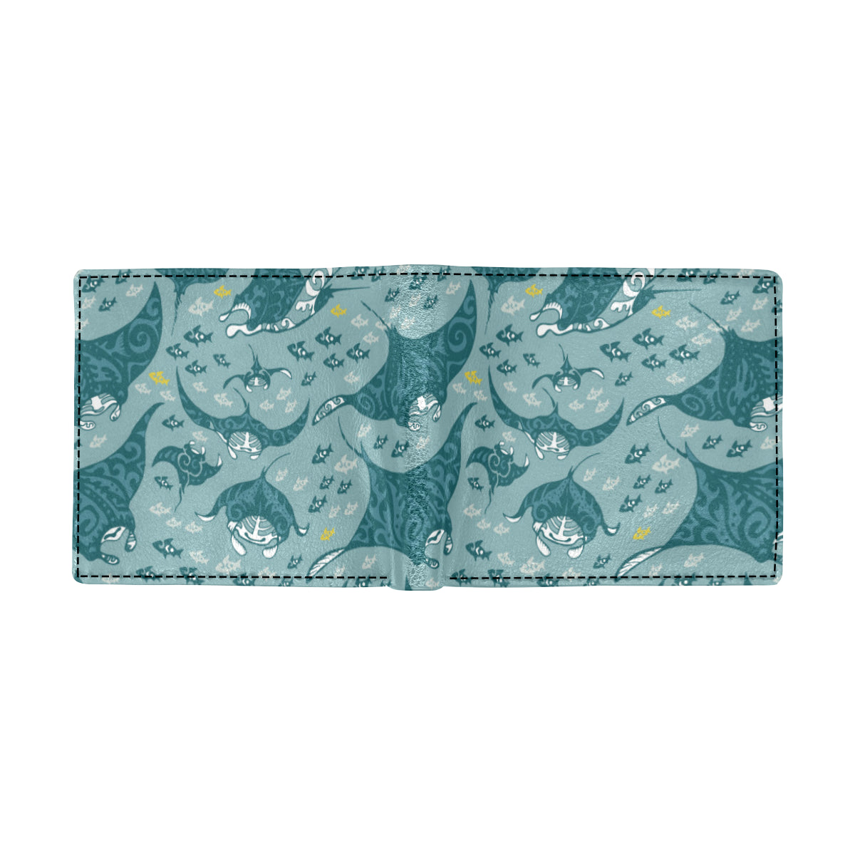 Manta Ray Tribal Pattern Print Design 03 Men's ID Card Wallet