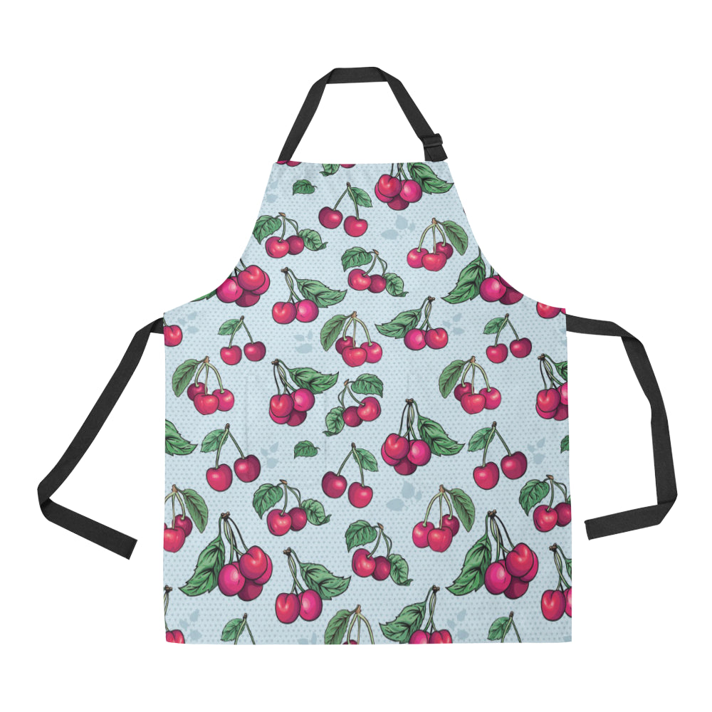 Cherry Pattern Print Design CH01 Apron with Pocket