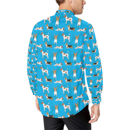 Cardigan Welsh Corgis Pattern Print Design 01 Men's Long Sleeve Shirt