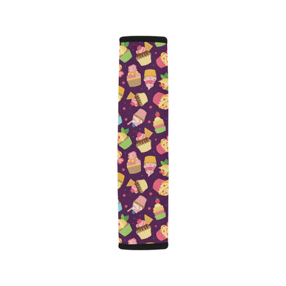 Cupcake Pattern Print Design 05 Car Seat Belt Cover