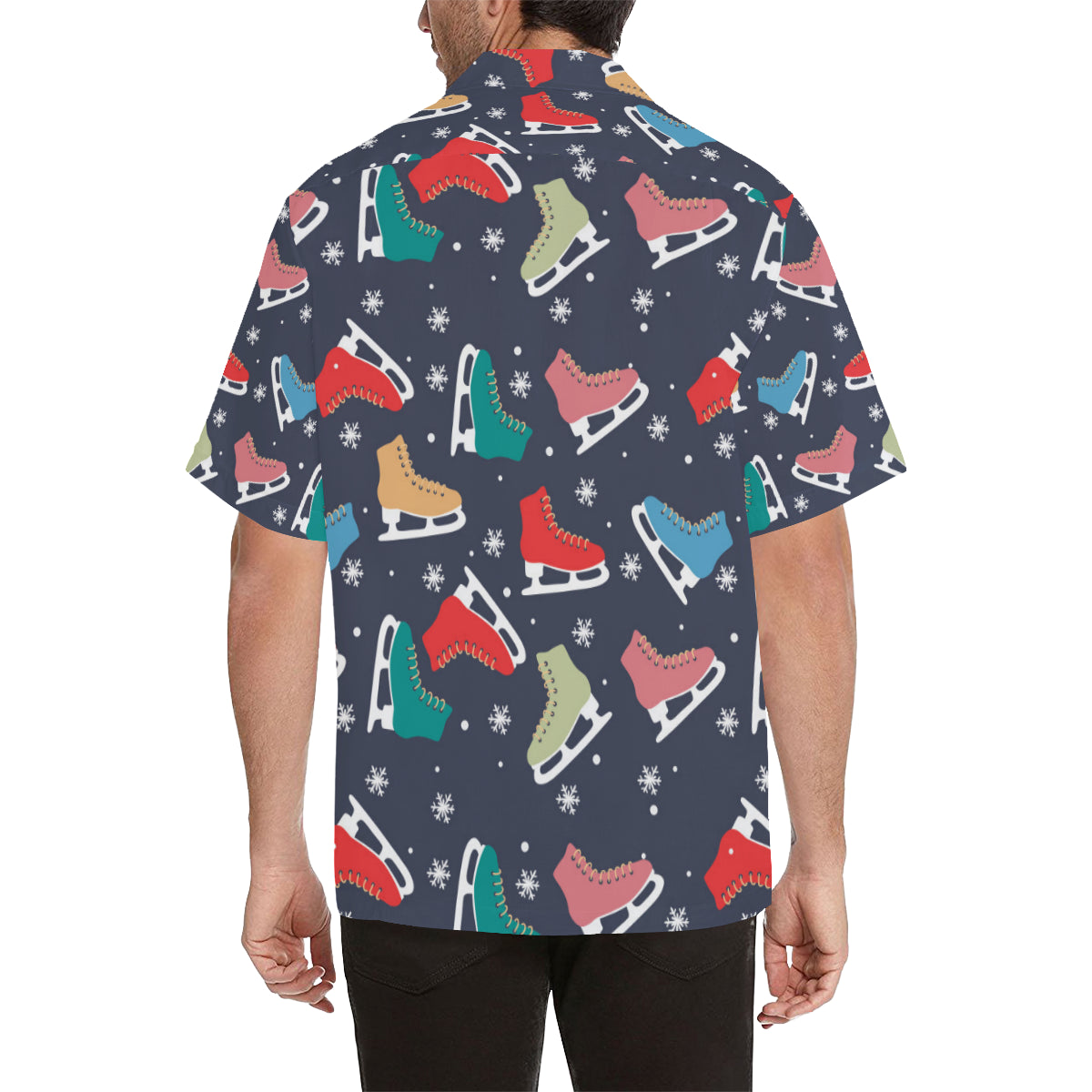 Ice Skate Pattern Print Design 04 Men's Hawaiian Shirt