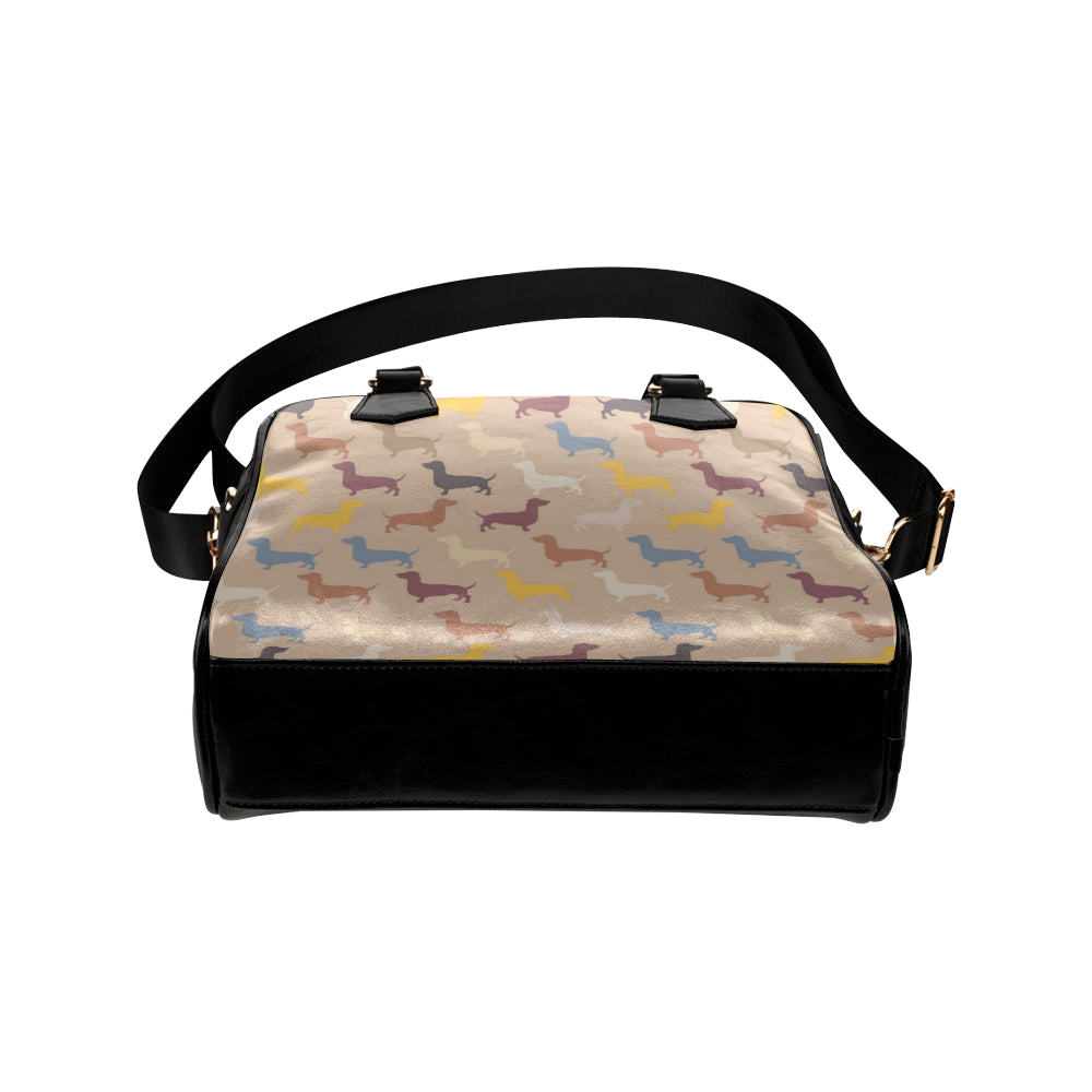 Dachshund Pattern Print Design 03 Shoulder Handbag