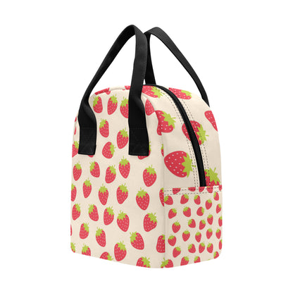 Strawberry Pattern Print Design SB02 Insulated Lunch Bag