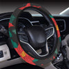 Poinsettia Pattern Print Design POT07 Steering Wheel Cover with Elastic Edge