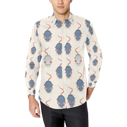 Rat Pattern Print Design 03 Men's Long Sleeve Shirt