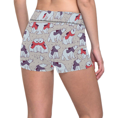 Polar Bear Pattern Print Design PB04 Yoga Shorts