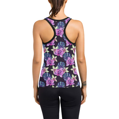 Orchid Pattern Print Design OR010 Women's Racerback Tank Top