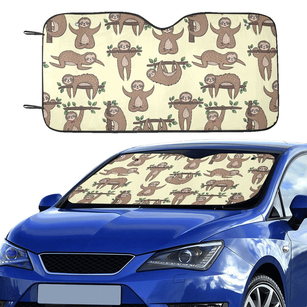 Sloth Print Design LKS3010 Car front Windshield Sun Shade