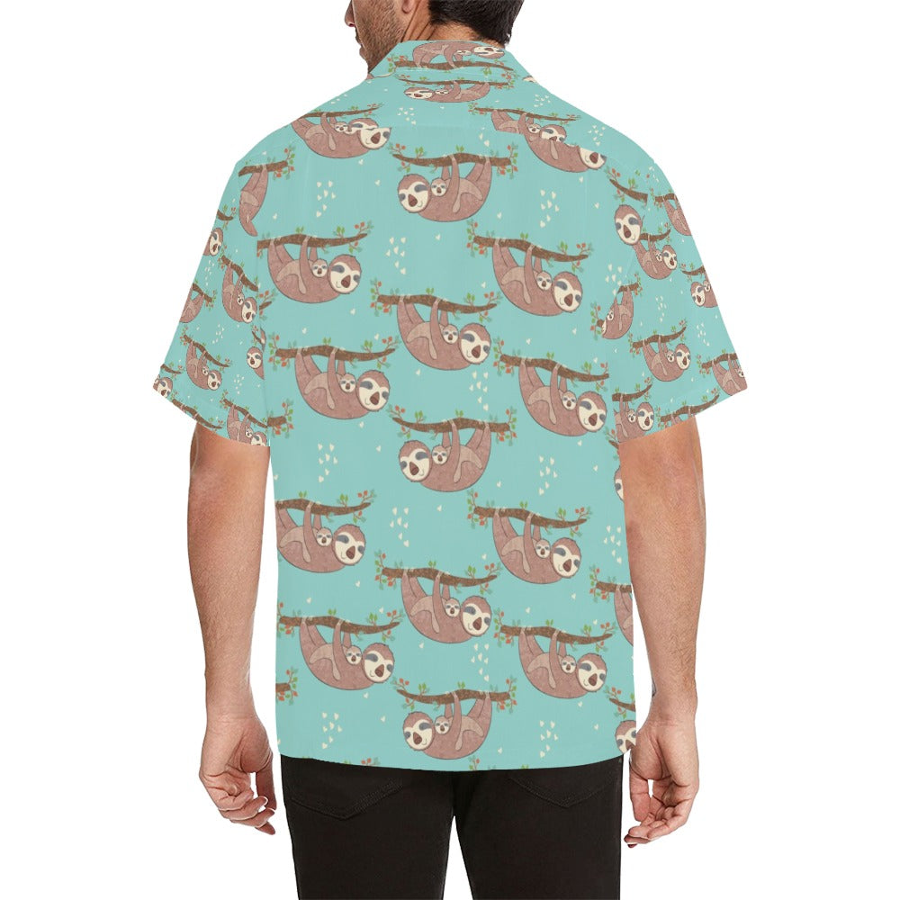 Sloth Print Design LKS302 Men's Hawaiian Shirt