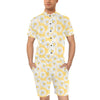 Daisy Yellow Watercolor Print Pattern Men's Romper