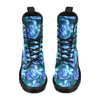 Blue Neon Sea Turtle Print Women's Boots