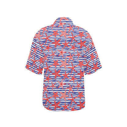 Starfish Print Design LKS401 Women's Hawaiian Shirt