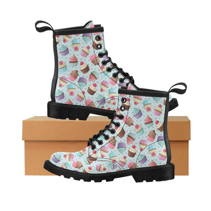 Cupcakes Fancy Heart Print Pattern Women's Boots