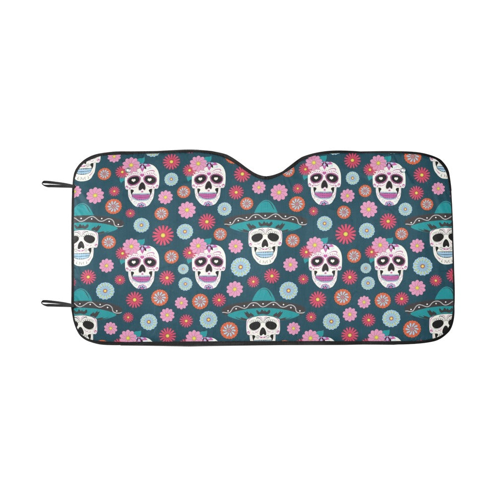 Sugar Skull Print Design LKS308 Car front Windshield Sun Shade