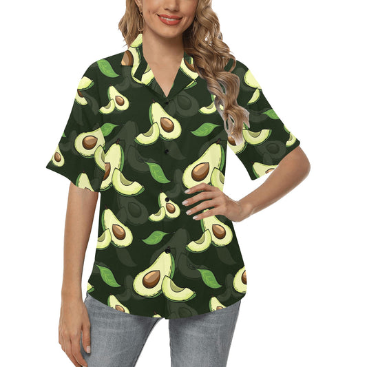 Avocado Pattern Print Design AC07 Women's Hawaiian Shirt