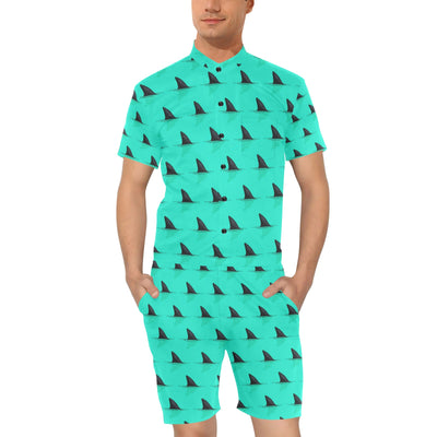 Shark Fin Pattern Men's Romper