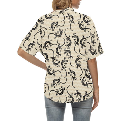 lizard Pattern Print Design 02 Women's Hawaiian Shirt