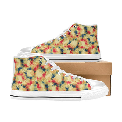 Tie Dye Print Design LKS302 High Top Women's White Shoes