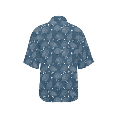 Guinea Fowl Print Design LKS401 Women's Hawaiian Shirt