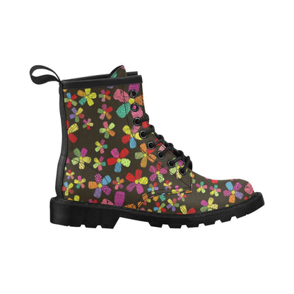 Flower Power Colorful Print Pattern Women's Boots