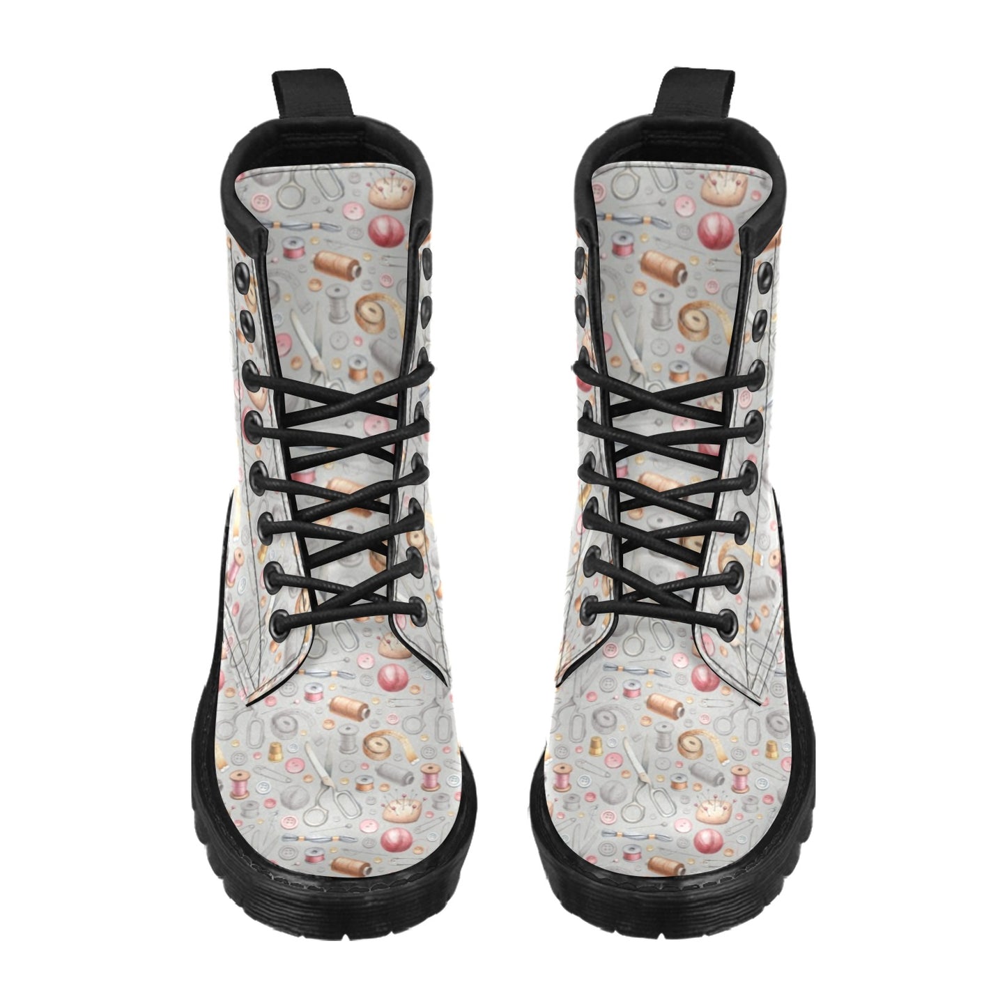 Sewing Equipment Print Design LKS302 Women's Boots