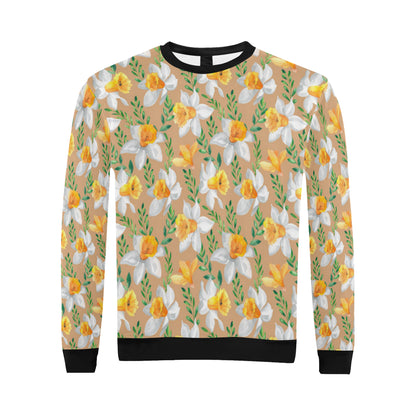 Daffodils Pattern Print Design DF04 Men Long Sleeve Sweatshirt