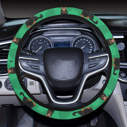 Beauceron Pattern Print Design 01 Steering Wheel Cover with Elastic Edge