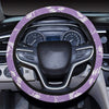 Lavender Pattern Print Design LV08 Steering Wheel Cover with Elastic Edge