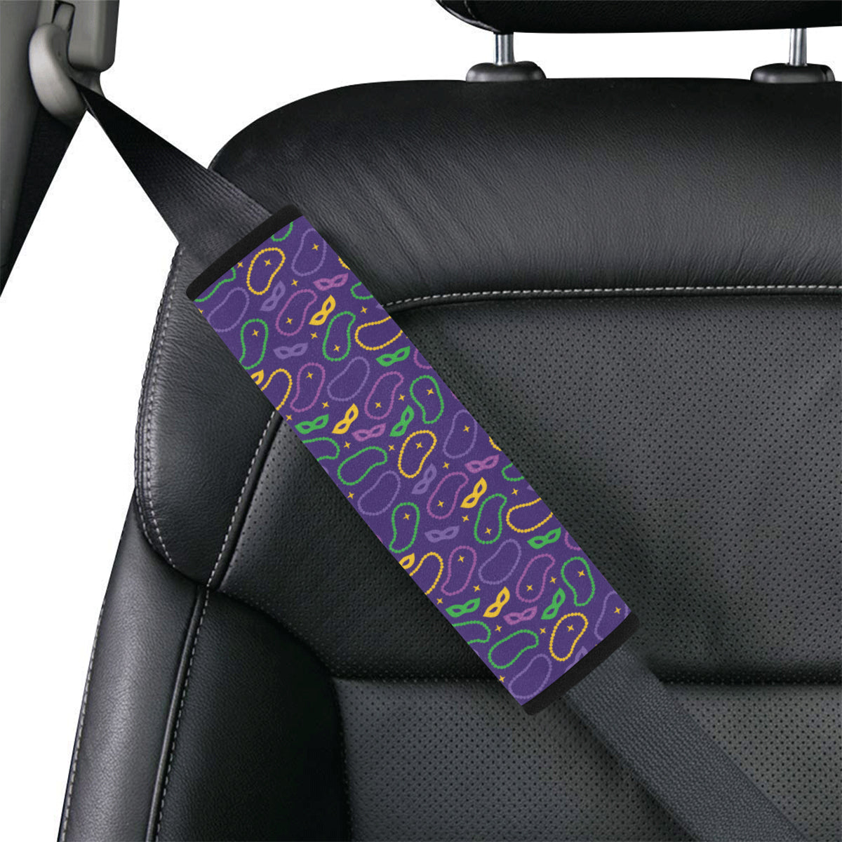 Mardi Gras Pattern Print Design 04 Car Seat Belt Cover