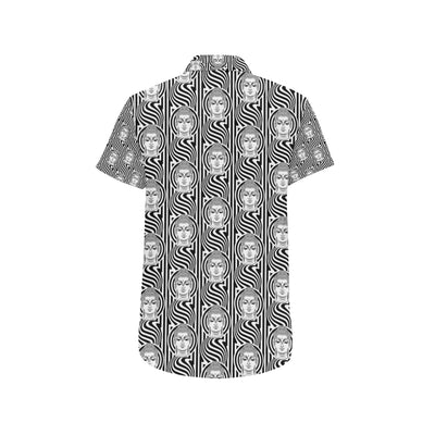 Buddha Pattern Print Design 05 Men's Short Sleeve Button Up Shirt